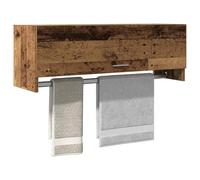 Gecheer Armadio in Legno Vecchio, Organizer per Armadio con Asta per Appendere, 100x32,5x35 cm, Truciolato e Metallo, per Camera da Letto e Soggiorno