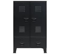 Gecheer Armadio in metallo, stile industriale, 67x35x107 cm, nero, per camera da letto o ufficio