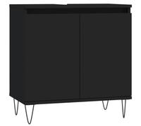 Gecheer Armadio,Mobile,Sottolavabo,da Bagno,in Multistrato,Nero,58x33x60 cm,Mobile Lavabo Bagno,Mobile Sottolavabo,Mobile Lavabo,Mobile Bagno Moderno,Armadietto Sottolavabo,Piedi D