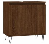 Gecheer Armadio,Mobile,Sottolavabo,da Bagno,in Multistrato,Rovere Marrone,58x33x60 cm,Mobile Lavabo Bagno,Mobile Sottolavabo,Mobile Lavabo,Mobile Bagno Moderno,Armadietto Sottolavabo,Piedi D