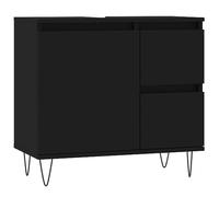 Gecheer Armadio,Mobile,Sottolavabo,da Bagno,Moderno,in Multistrato,Nero,con 2 Cassetti,65x33x60 cm,Mobile Lavabo Bagno,Mobile Sottolavabo,Mobili Sottolavabo,Armadietto Sottolavabo,Piedi D