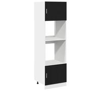 Gecheer Armadio per microonde, stile semplice, linee eleganti, aspetto minimalista, 60 x 57 x 207 cm, legno ingegnerizzato, per cucine contemporanee e classiche