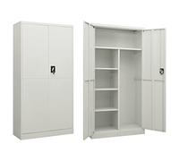 Gecheer Armadio Portascope da Interno Easterno in Acciaio Grigio con 2 Ante 90x40x180 cm,Armadio Metallico,Armadio in Metallo,Mobile esterno in metallo,Armadi 180,Armadio ufficio con serratura