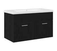 Gecheer Armadio sottolavello, rovere nero 80x38,5x46cm, stile e ordine for bagno