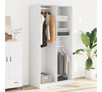 Gecheer Armadio,Vestiti,Guardaroba,Moderno,e Appendiabiti e 2 Ripiani,Truciolato,Bianco,100x50x200 cm,Armadio Vestiti,Armadio Camera da Letto Moderno,Armadio con Appendiabiti