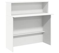 Gecheer Bancone Reception con Scaffale Integrato, Legno Ingegnerizzato Bianco, 100x50x103,5 cm, per Uffici, Hotel, Cliniche e Saloni 859024