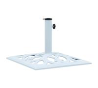 Gecheer Base Ombrellone, Supporto Stabile per Ombrelloni da Giardino in Ghisa Bianca 49x49x33 cm 12 kg con Adattatore per Tubi da 35/38/48 mm for Esterno e Terrazza