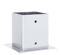 Gecheer Basi per Pali Quadrate 4 pz Argento 121x121 mm Acciaio Zincato