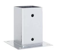 Gecheer Basi per Pali Quadrate 4 pz Argento 81x81 mm in Acciaio Zincato