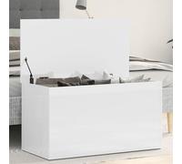 Gecheer Baule Bianco Lucido 84x42x46 cm in Truciolato,Contenitore Box,Baule Multiuso,Cassapanca Contenitore in Legno,Baule Contenitore da Interno,Cassapanca Baule,P803062