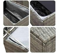 Gecheer Baule da Giardino in Polyrattan 100x50x50 cm GrigioContenitori organizzazione per giardino
