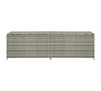 Gecheer Baule da Giardino in Polyrattan 200x50x60 cm GrigioContenitori organizzazione per giardino