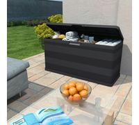 Gecheer Baule da giardino, nero 117x45x56 cm per esterni e deposito
