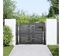 Gecheer Cancello da giardino con blocco Nero 105 x 100 cmModerna porta giardino