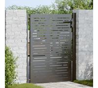 Gecheer Cancello da giardino con blocco Nero 105 x 150 cmCancello giardino in acciaio
