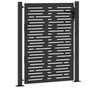Gecheer Cancello da giardino con blocco Nero 105 x 150 cmModerna porta giardino