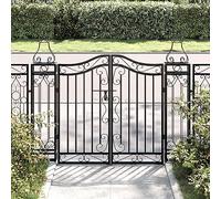 Gecheer Cancello da Giardino Nero 121x8x100 cm in Ferro Battuto,Cancello,per Recinzione,da Giardino,Cancello in Legno,Cancello per Recinzione,Cancello Esterno,Cancello in Metallo,P363430