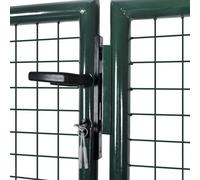 Gecheer Cancello in Acciaio 306x175 cm VerdePali e supporti recinzione