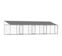 Gecheer Canile,Gabbia,pr Cani,Box Cane,Grande,da Esterno,in Acciaio,con Tetto,8x2x2 m,Cuccia per Galline,da Esterno,Gabbia per Cani Taglia Grande,Box Cani Esterno,Recinti per Cani