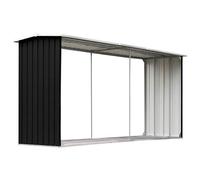 Gecheer Capanno,Casetta,Porta Legna,da Giardino,Esterno,in Acciaio Zincato,Antracite,330x92x153 cm,Legnaia da Giardino,Esterno,in Acciaio,Metallo,Portalegna da Giardino in Acciaio