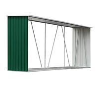 Gecheer Capanno,Casetta,Porta Legna,da Giardino,Esterno,in Acciaio Zincato,Verde,330x84x152 cm,Legnaia da Giardino,Esterno,in Acciaio,Metallo,Portalegna da Giardino in Acciaio