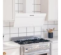 Gecheer Cappa a Parete 90 cm in Acciaio e Vetro Temperato Bianco-130#