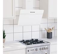 Gecheer-Cappa,Aspirante,Cucina,a Muro,da Parete,in Acciaio,in Vetro Temperato,Bianco,60 cm