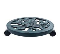 Gecheer Carrelli portavasi con ruote, set da 6 pezzi in plastica PP resistente, diametro 38 cm, per piante da interno ed esterno, giardino, terrazzo e soggiorno