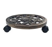 Gecheer Carrello portavasi con ruote, sottovaso in plastica PP resistente, design elegante, 30 cm, 6 pezzi, per piante da interno e giardino, mobile e pratico