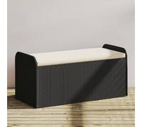 Gecheer Cassapanca,Panca con Contenitore,da Giardino,Esterno,in Polyrattan,Nero,115x51x52 cm,Cassapanca Contenitore da Giardino in Polyrattan,Panca con Portaogetti,da Giardino
