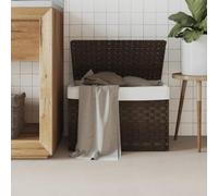 Gecheer Cesto Biancheria Coperchio Marrone Scuro 55,5x35x34 Polyrattan,Cesto per Lavanderia,biancheria,Cesto Portabiancheria Sporca,Cesti biancheria sporca,Cesta per Bucato,Cesto Panni Sporchi,P372050