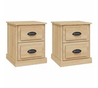 Gecheer Comodino 2 pz Rovere Sonoma,Comodini,Cassettiere,Comodino Semplice,Comodino con cassetto,Comodini da Notte,Comodini Camera,Comodino Moderno,Comodino Camera da Letto, 39x39x47,5 cm in Legno