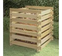 Gecheer Compostiera da Giardino a Doghe,Composter,Compostiera da Giardino Legno,Compostiere in Legno,Contenitore per Compost,Raccogli Rifiuti da Giardino,Foglie,Erbacce,90x90x90cm in Pino Impregnato