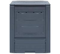 Gecheer Compostiera da Giardino, bidone compost 260 litri plastica resistente, 60x60x73 cm, per raccolta foglie erba e scarti organici, giardino domestico