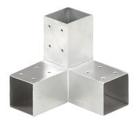 Gecheer Connettori per Pali a Forma di Y, 4 Pezzi, Metallo Zincato, 71x71 mm - Soluzione Pratica per Pali da Giardino