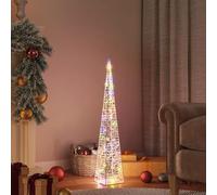 Gecheer Cono di Luce LED Acrilico Decorativo,Albero di Natale Luminoso,Cono di Luce Natalizio,Albero di Natale a Cono,30 LED Luci LED 8 Giochi di Luce Struttura in Acrilico,Multicolore 90 cm