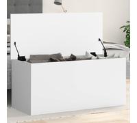 Gecheer Contenitore Portaoggetti Bianco 100x42x46 cm Legno Multistrato,Contenitore Box,Baule Multiuso,Cassapanca Contenitore in Legno,Baule Contenitore da Interno,Cassapanca Baule,P840660