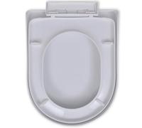 Gecheer Coperchio WC Bianco Quadrato - Chiusura Ammortizzata, Dimensioni Regolabili