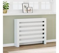 Gecheer Copertura Termosifone Bianca 104x20x82 cm in Legno Multistrato,Copritermosifone a Doghe,Copertura Termosifone,Copertura per Termosifone in MDF,Copritermosifone Moderno,P852690