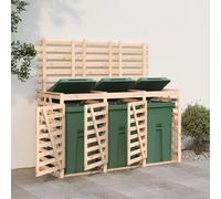 Gecheer Copribidone Triplo in Legno Massello di Pino,Copri Bidone Rifiuti da Giardino Esterno,Copertura per Pattumiera,Copribidone da Esterno,Copribidoni Box Spazzatura,P3157691