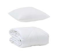 Gecheer Copripiumino e Cuscini Bianco Microfibra, Comfort e Stile Moderno, 2 pezzi, Riempimento Poliestere, Per Tutte le Stagioni