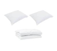 Gecheer Copripiumino Estivo Bianco in Microfibra, 3 pezzi, Ideale per Notti Fresche, Design Minimalista