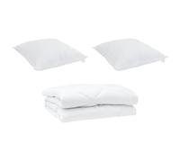 Gecheer Copripiumino Estivo Bianco in Microfibra, 3 Pezzi, Ideale per Notti Fresche, Design Minimalista