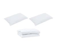 Gecheer Copripiumino Estivo Bianco Microfibra, 3 pezzi, Ideale per Camere Moderne, Confezionato in Cotone, Comfort e Stile per Notti Fresche