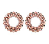 Gecheer Corone di palline di Natale, 2 pezzi oro rosa 33x33x7 cm, polistirolo di alta qualità, decorazione festiva elegante per ufficio e soggiorno