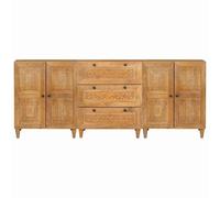 Gecheer Credenza 3 pcs Marrone 60 x 33 x 75 cm legno massello di mangoComò Ricarica Wireless