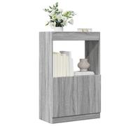 Gecheer Credenza Grigio Sonoma 63x33x100 cm in Truciolato,Credenza Soggiorno Cucina,Mobile Credenza Cucina,Moderna,Credenze e Buffet,Armadio da Cucina,Mobiletto Multiuso,P855102