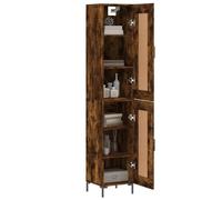 Gecheer Credenza Rovere Fumo 34,5x34x180 cm in Legno MultistratoMobile per Ingresso