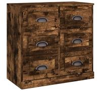Gecheer Credenze 2 pz Rovere Fumo in Legno MultistratoMobile per Ingresso