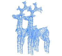 Gecheer Decorazioni Natalizie Renne in Acrilico, 2 pezzi 60x16x100 cm, LED a basso consumo, effetto luminoso magico, per decorare casa e giardino